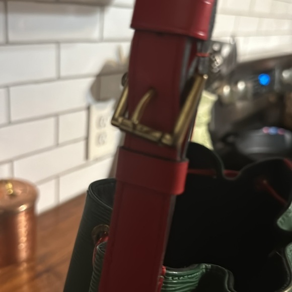 Louis Vuitton red & Borneo green epi petite bucket bag with dust bag - Picture 5 of 16